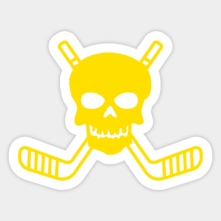 SKULL AND CROSSED HOCKEY STICKS Sticker